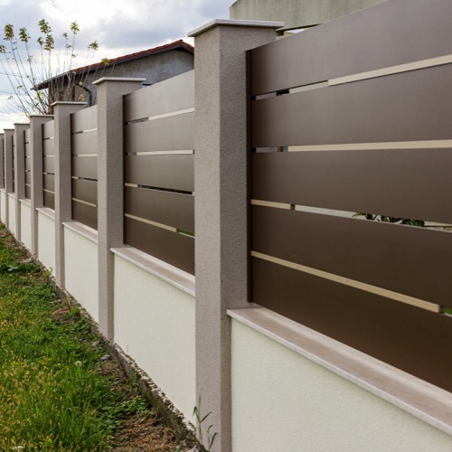Aluminium fence - RAL 8028/1019