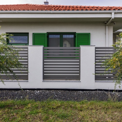 Aluminium fence - RAL 7039